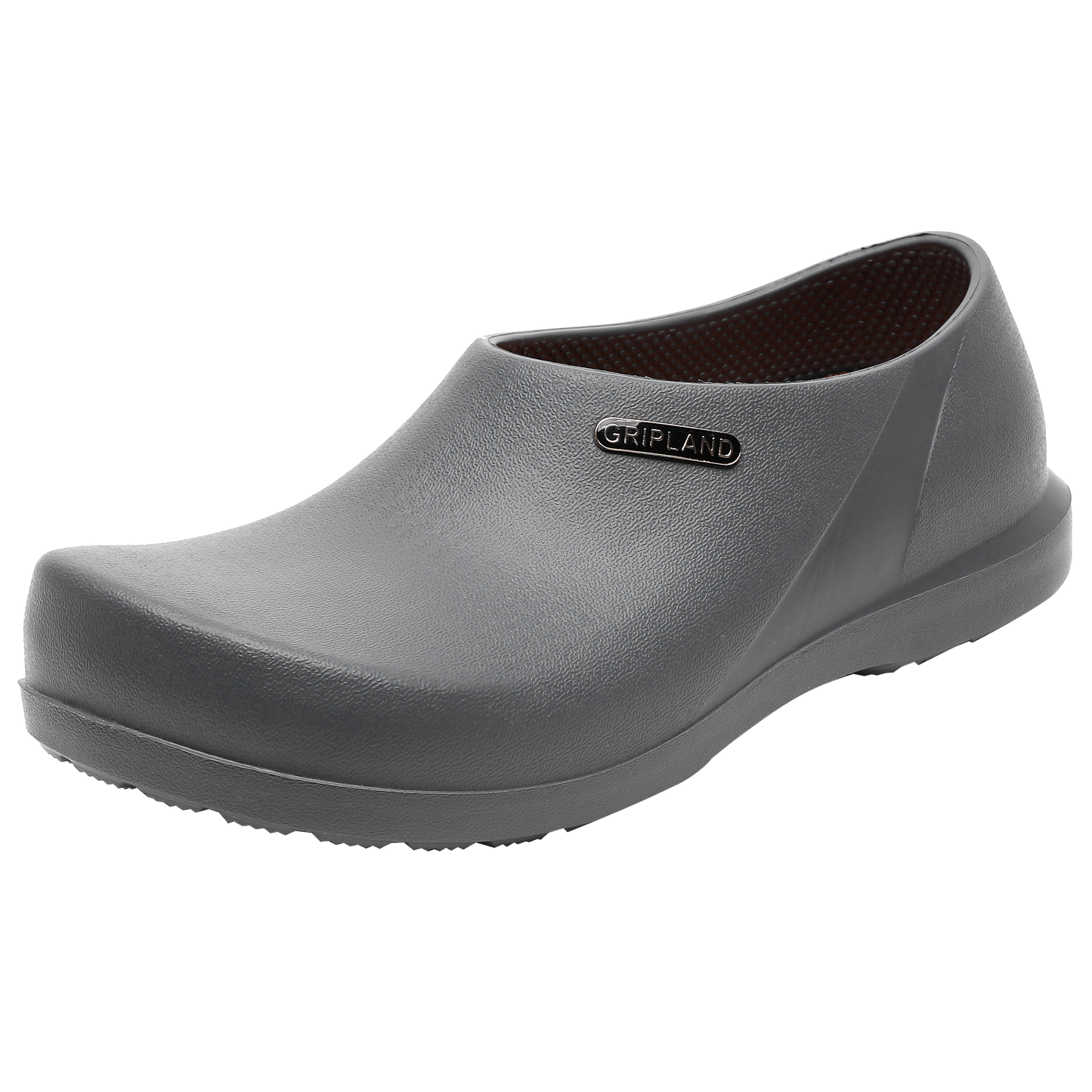 GRIPLAND Slip Resistant Specialist Clog with Antibacterial Insole Men's Women's Chef Nurse Shoes Kitchen Garden Slippery Ground Not Only Non Slip Lightweight Shoes Black Grey